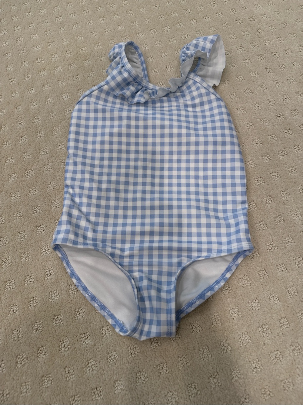 Carter’s Just One You Girls Blue Gingham Ruffle One Piece Swimsuit 5T
